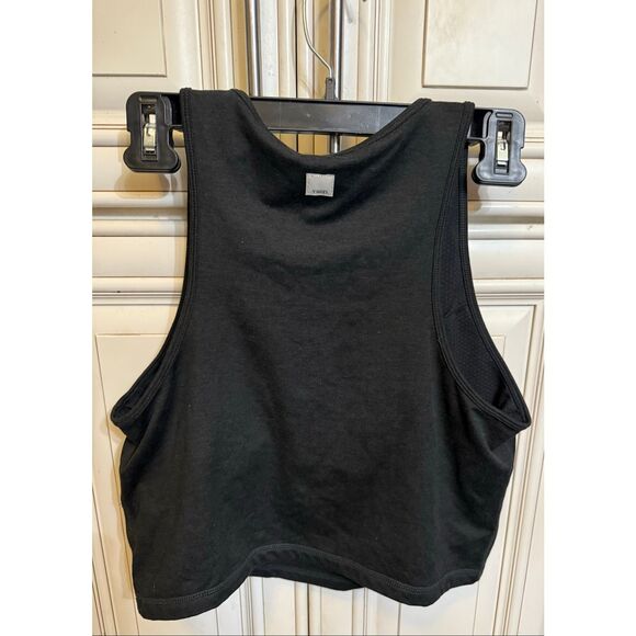 Vuori Women's Sleeveless Quarter Zip Workout Cropped Tank Top Black Size XL - Picture 1 of 6